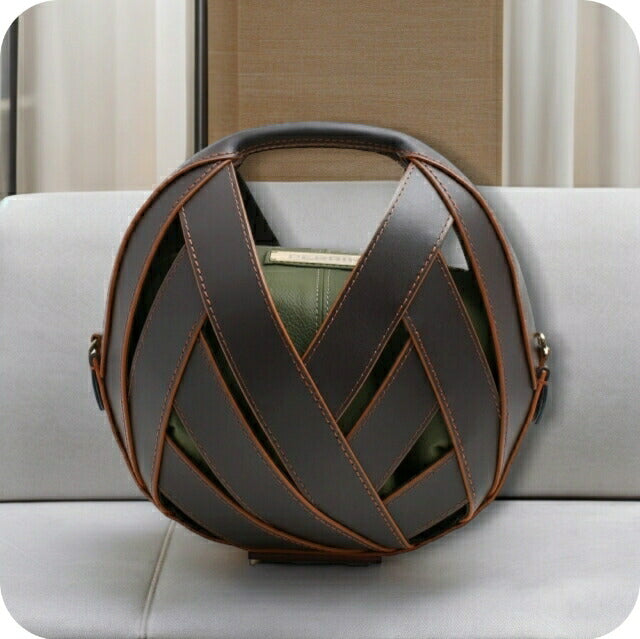 ペランパリ PERRIN PARIS ショルダーバッグ RIV31CALWG-ESPRESSO-KHAKI レディース プチパニエスモール WQ00048594