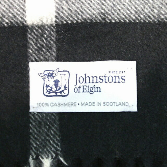 ジョンストンズ JOHNSTONS マフラー チェック柄 WA000057KU0079 メンズ レディース ブラック ホワイト WQ00049136