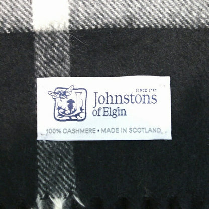 ジョンストンズ JOHNSTONS マフラー チェック柄 WA000057KU0079 メンズ レディース ブラック ホワイト WQ00049136
