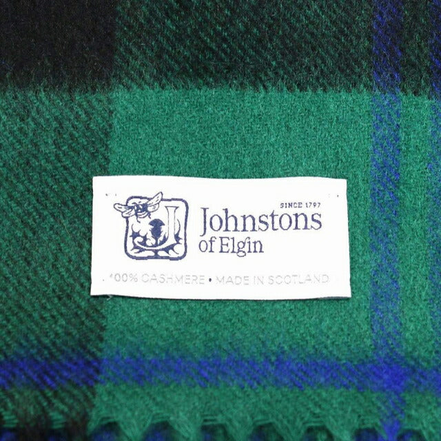 ジョンストンズ JOHNSTONS マフラー チェック柄 WA000057KU0098 メンズ レディース ブルー グリーン ブラック WQ00049137