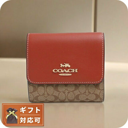 コーチ COACH 三つ折り財布 CF369-IMS4L レディース シグネチャー SIGNATURE カーキ/テラコッタ WQ00050533