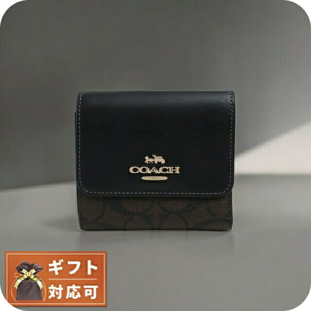 コーチ COACH 三つ折り財布 CE930-IMAA8 レディース シグネチャー SIGNATURE ブラウン/ブラック WQ00050537