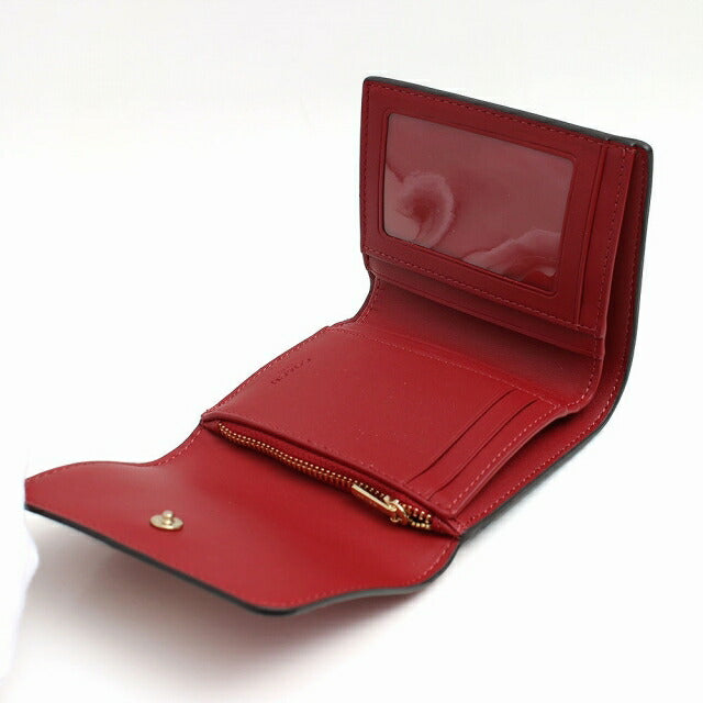 コーチ COACH 三つ折り財布 CE930-IMRVQ レディース シグネチャー SIGNATURE ダークブラウン/レッド WQ00050538