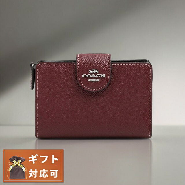 コーチ COACH 二つ折り財布 6390-SVWN レディース ワイン ボルドー WQ00050698