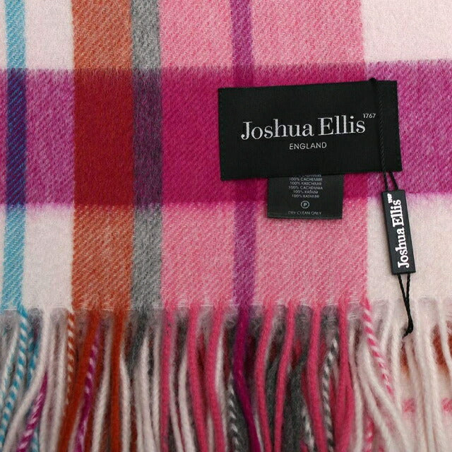 ジョシュアエリス JOSHUA ELLIS カシミヤマフラー　ピンク　タータン ジョシュアエリス Joshua Ellis レディース マフラー PINK
