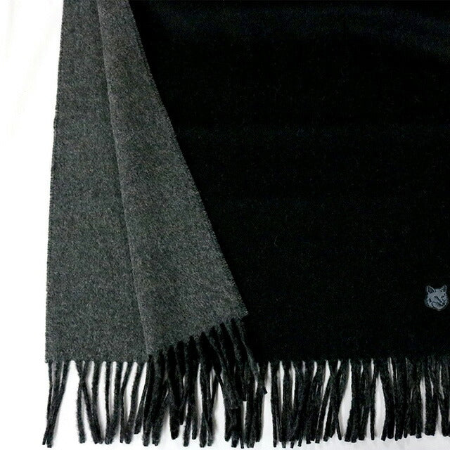 メゾンキツネ MAISON KITSUNE マフラー ストール LW06201WA0018-O190 メンズ レディース BLACK CHARCOAL WQ00051459