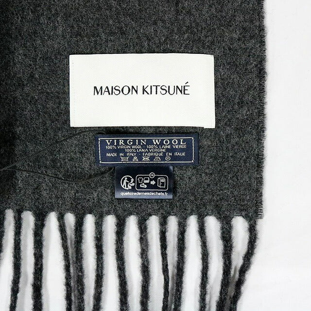 メゾンキツネ MAISON KITSUNE マフラー ストール LW06201WA0018-O190 メンズ レディース BLACK CHARCOAL WQ00051459