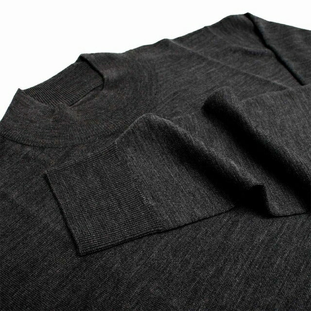 ジョンスメドレー JOHN SMEDLEY HARCOURT モックネック ニット HARCOURT-CHARCOAL -M メンズ charcoal WQ00051664
