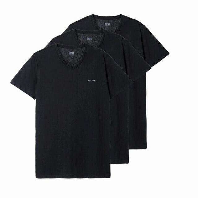 ディーゼル DIESEL Tシャツ 00SPDM-0AALW-900-M メンズ ブラック 3枚