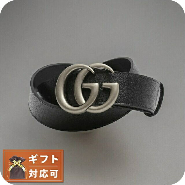 グッチ GUCCI ベルト 406831-DJ20N-1000-90 メンズ ブラック シルバー カーフスキンレザー マーモント ダブルGバックル ベルト WQ00052034