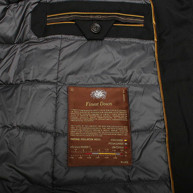 ムーレー MOORER ALBINI-PUM ダウンジャケット アウター MOUGI100090-ALBINI-NERO-44 メンズ ブラック ダウンジャケット WQ00053165
