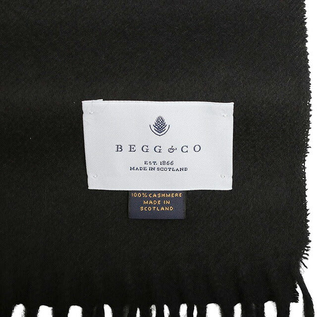 ベグアンドコー BEGG&amp;CO Arran マフラー 60BCARRAN-BLACK メンズ レディース ブラック マフラー WQ00053169