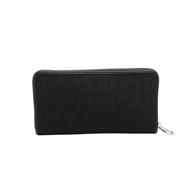 コーチ COACH LONG ZIP AROUND WALLET SIGNATURE JACQUARD 長財布 CU150-SBKBK レディース ブラック WQ00053941