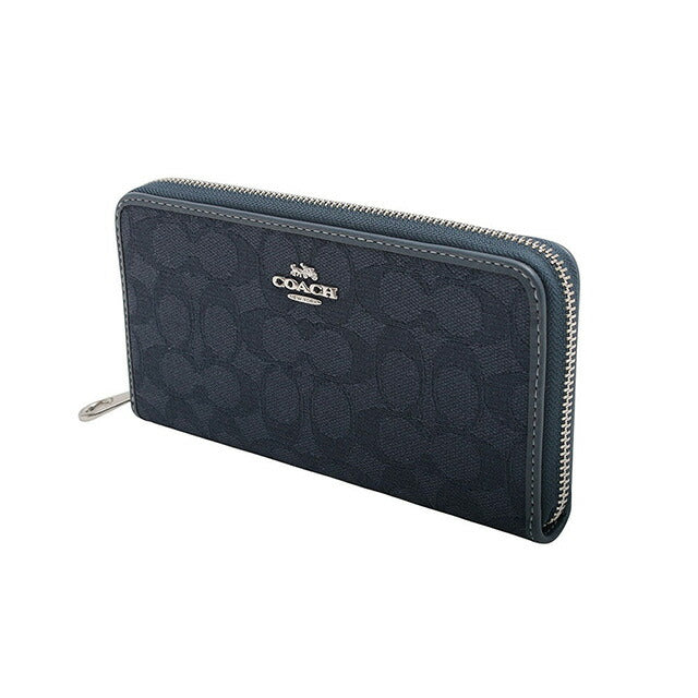 コーチ COACH LONG ZIP AROUND WALLET SIGNATURE JACQUARD 長財布 CU150-SVPM1 レディース デニム WQ00053942