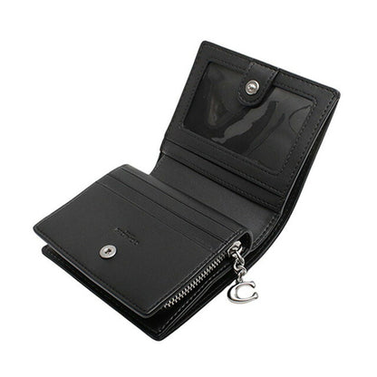 コーチ COACH SIGNATURE JACQUARD SNAP WALLET 二つ折り財布 CU401-SBKBK レディース ブラック WQ00053943