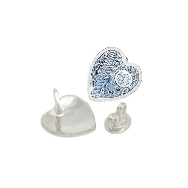 GUCCI ピアス INTERLOCKING ブルー シルバー645547-J8410-8183 グッチ ピアス アクセサリー レディース インターロッキングG