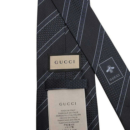 GUCCI 领带 499694-4B002-4100 男士丝绸制度条纹丝绸海军蓝领带 WQ00054478