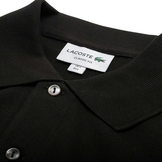 ラコステ LACOSTE ポロシャツ L1212-51-BLACK-031-L Classic Fit メンズ レディース ブラック ポロシャツ WQ00055084