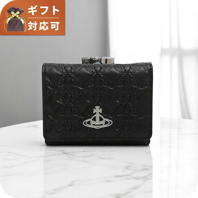 ヴィヴィアンウエストウッド VIVIENNE WESTWOOD SMALL FRAME WALLET 3つ折り財布 5115002NW-L003E-N403 レディース ブラック WQ00055134