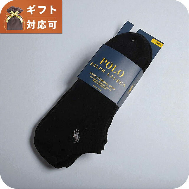 ポロラルフローレン POLO RALPH LAUREN ソックス 827063PK-BLACK メンズ ブラック 3個セット 靴下 WQ00055296