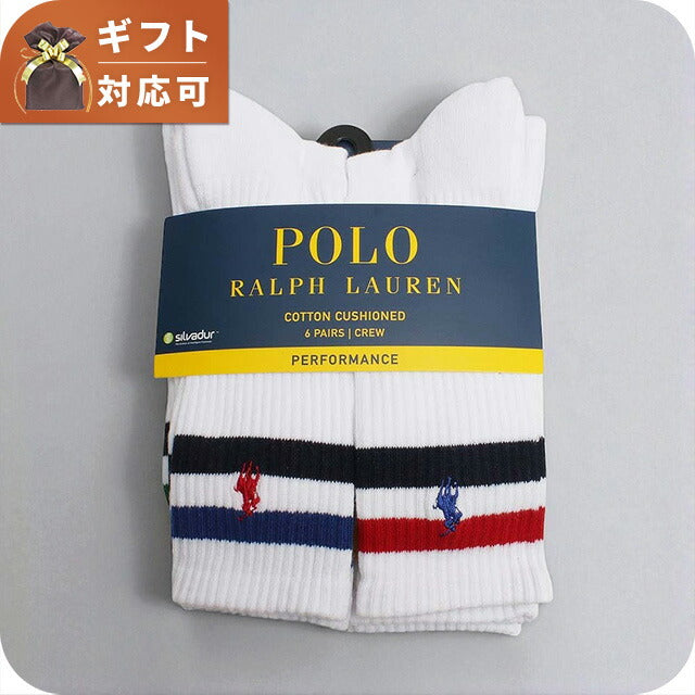 ポロラルフローレン POLO RALPH LAUREN ソックス 821485PKZ3-WHAST メンズ ホワイト 6個セット 靴下 WQ00055297