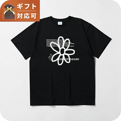 1989スタンダード 1989 STANDARD Tシャツ SISSTD-0034-BLACK-M ユニセックス ブラック BW FLOWER Tシャツ Cool Cotton Oversized Fit Tシャツ WQ00055538
