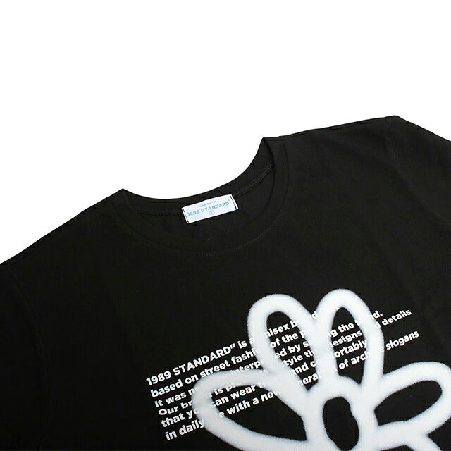 1989スタンダード 1989 STANDARD Tシャツ SISSTD-0034-BLACK-M ユニセックス ブラック BW FLOWER Tシャツ Cool Cotton Oversized Fit Tシャツ WQ00055538