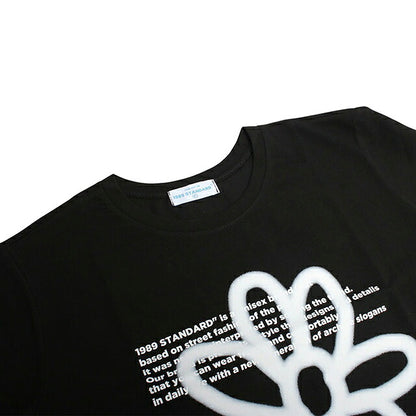 1989スタンダード 1989 STANDARD Tシャツ SISSTD-0034-BLACK-M ユニセックス ブラック BW FLOWER Tシャツ Cool Cotton Oversized Fit Tシャツ WQ00055538
