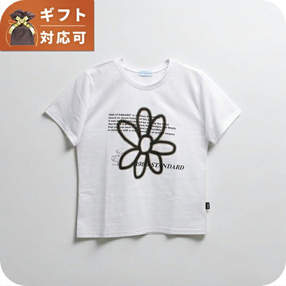 1989スタンダード 1989 STANDARD Tシャツ SWSSTD-0034-WHITE レディース ホワイト BW FLOWER Slim fit Tシャツ Women&
