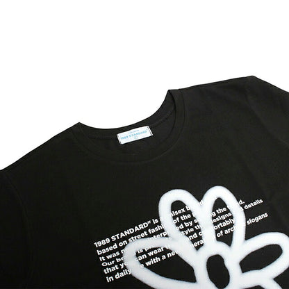 1989スタンダード 1989 STANDARD Tシャツ SWSSTD-0034-BLACK レディース ブラック BW FLOWER Slim fit Tシャツ Women&