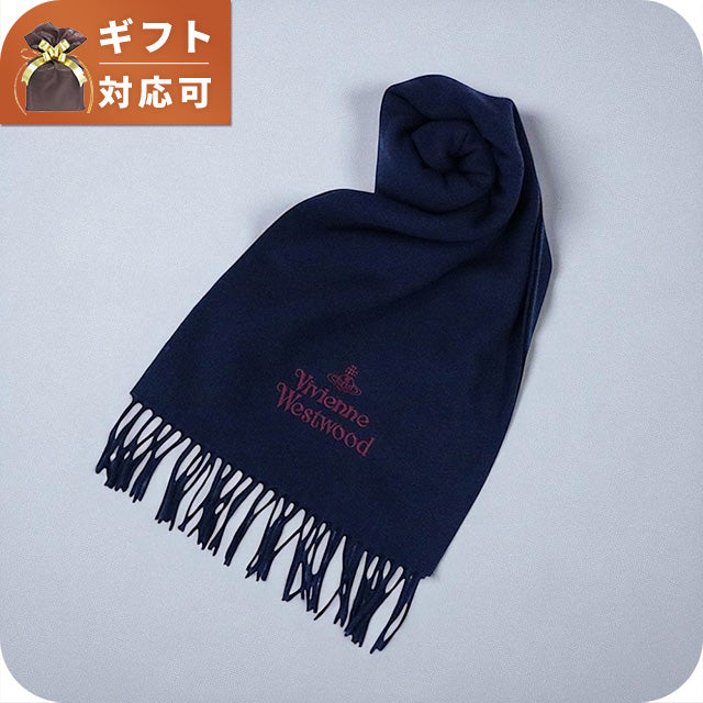 ヴィヴィアンウエストウッド VIVIENNE WESTWOOD マフラー 25-W00Q7-K410 レディース メンズ ネイビーブルー マフラー WQ00055836