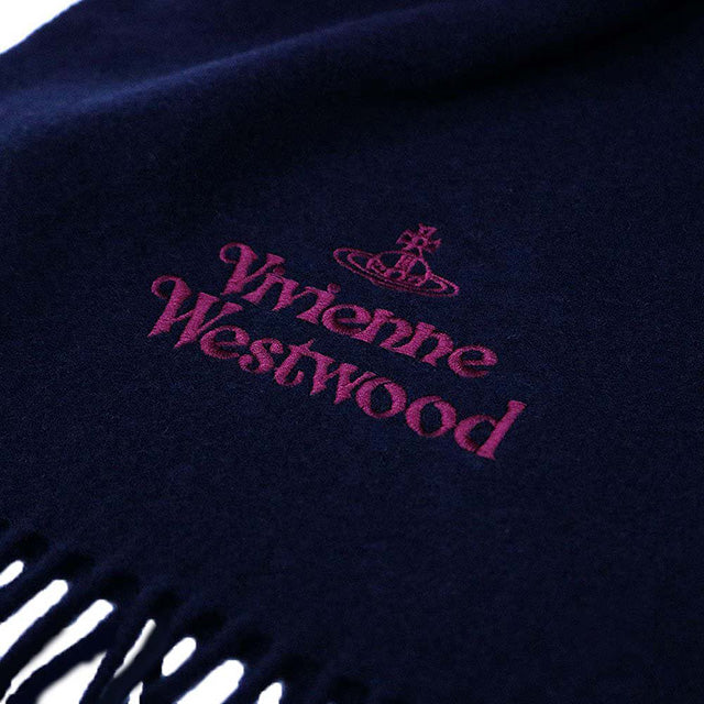 ヴィヴィアンウエストウッド VIVIENNE WESTWOOD マフラー 25-W00Q7-K410 レディース メンズ ネイビーブルー マフラー WQ00055836