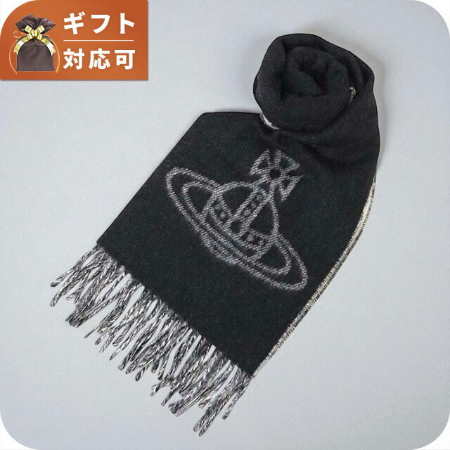 ヴィヴィアンウエストウッド VIVIENNE WESTWOOD マフラー 25-W00ZH-N402 レディース メンズ ビッグオーブロゴ ブラック マフラー WQ00055845