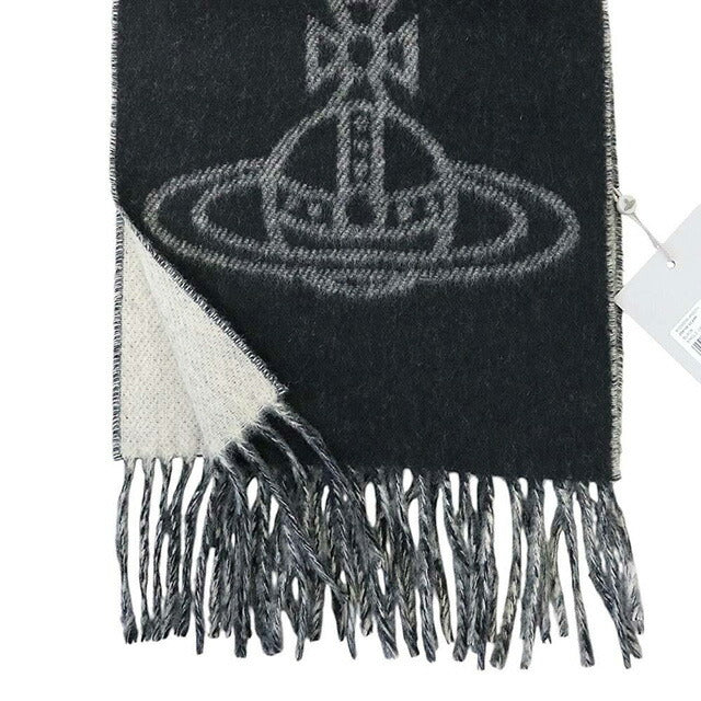 ヴィヴィアンウエストウッド VIVIENNE WESTWOOD マフラー 25-W00ZH-N402 レディース メンズ ビッグオーブロゴ ブラック マフラー WQ00055845