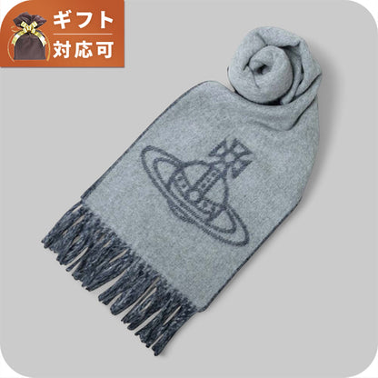 ヴィヴィアンウエストウッド VIVIENNE WESTWOOD マフラー 25-W00ZH-P407 レディース メンズ ビッグオーブロゴ ミネラルグレー WQ00055846