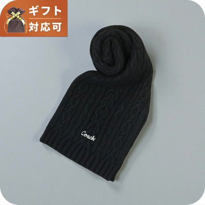 Coach COACH EMBROIDRED CABLE KNIT MUFFLER Muffler CCL89-BLK Unisex Muffler WQ00056542