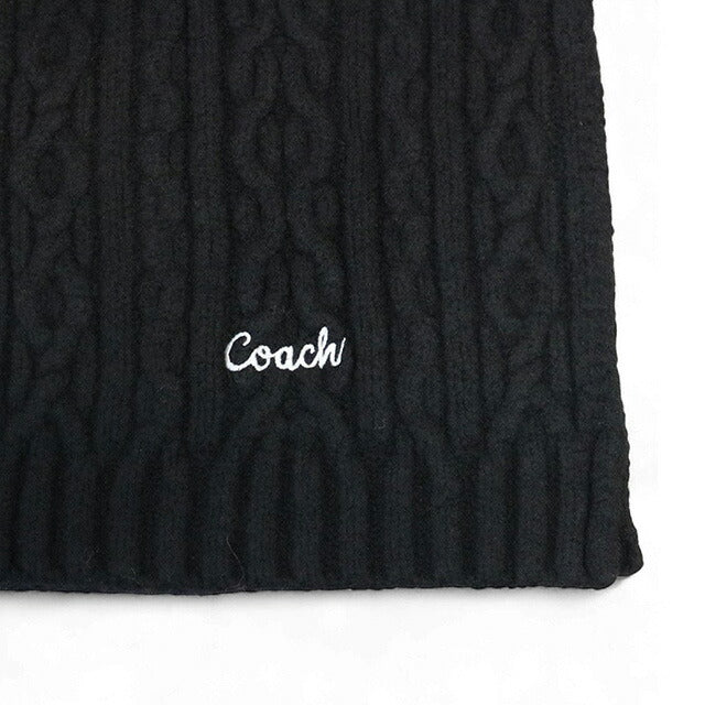 Coach COACH EMBROIDRED CABLE KNIT MUFFLER Muffler CCL89-BLK Unisex Muffler WQ00056542