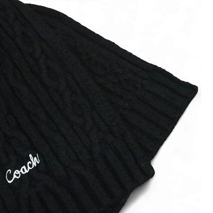 Coach COACH EMBROIDRED CABLE KNIT MUFFLER Muffler CCL89-BLK Unisex Muffler WQ00056542