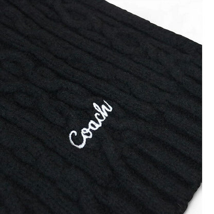 Coach COACH EMBROIDRED CABLE KNIT MUFFLER Muffler CCL89-BLK Unisex Muffler WQ00056542