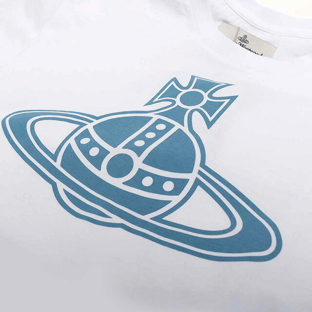 Vivienne Westwoodシャツ LOGOS EMBROIDERY BIG クラシックシャツ(ブルー系)（メンズ