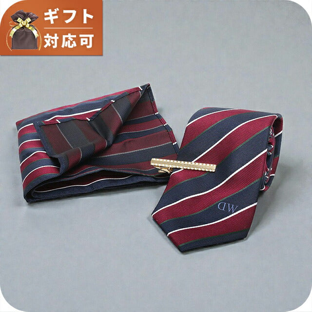 ダニエルウェリントン DANIEL WELLINGTON ネクタイ＆チーフ＆タイバー ３点セット DW02800009 メンズ ネクタイ WQ00057040