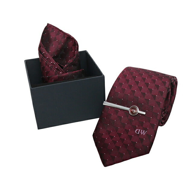 ダニエルウェリントン DANIEL WELLINGTON ネクタイ＆チーフ＆タイバー ３点セット DW02800019 メンズ ネクタイ WQ00057044