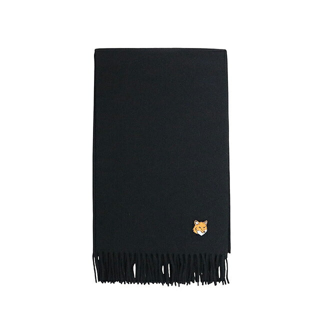 メゾンキツネ MAISON KITSUNE FOX HEAD SCARF マフラー ストール PM06201WB0044-P199 BLACK ユニセックス マフラー WQ00057135