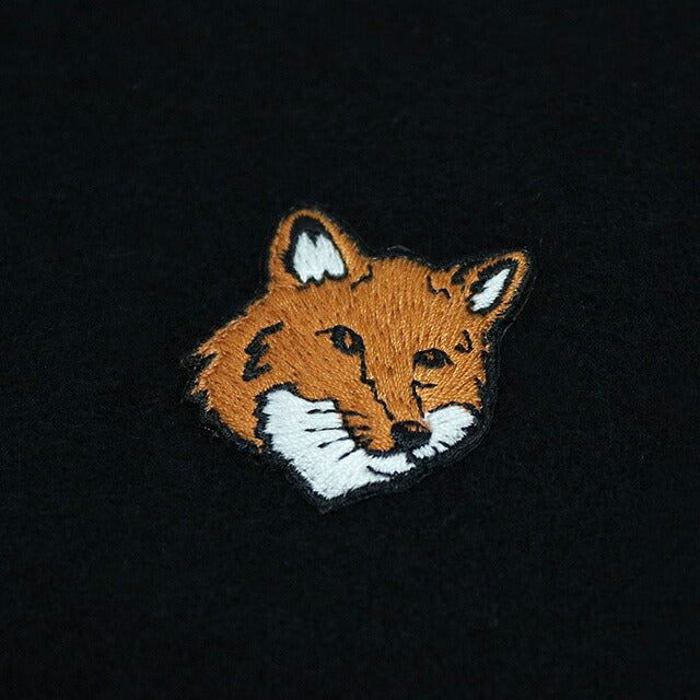 メゾンキツネ MAISON KITSUNE FOX HEAD SCARF マフラー ストール PM06201WB0044-P199 BLACK ユニセックス マフラー WQ00057135
