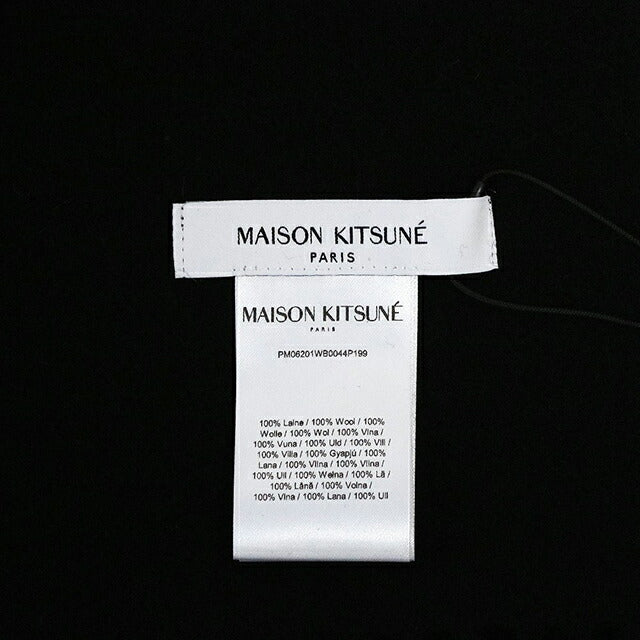 メゾンキツネ MAISON KITSUNE FOX HEAD SCARF マフラー ストール PM06201WB0044-P199 BLACK ユニセックス マフラー WQ00057135