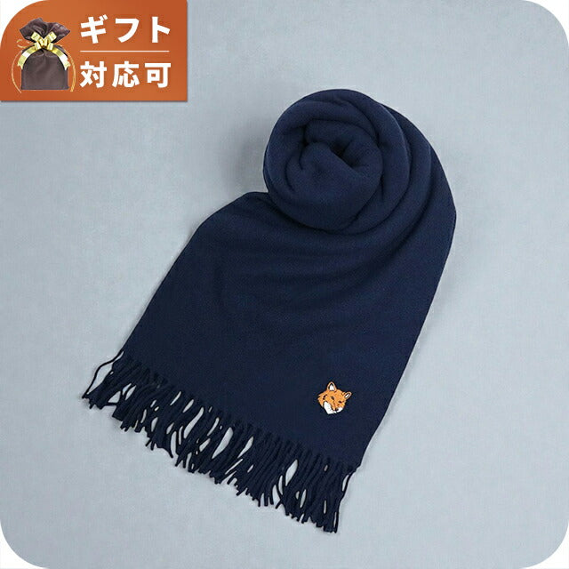 メゾンキツネ MAISON KITSUNE FOX HEAD SCARF マフラー ストール PM06201WB0044-0413 CLASSIC NAVY ユニセックス マフラー WQ00057136