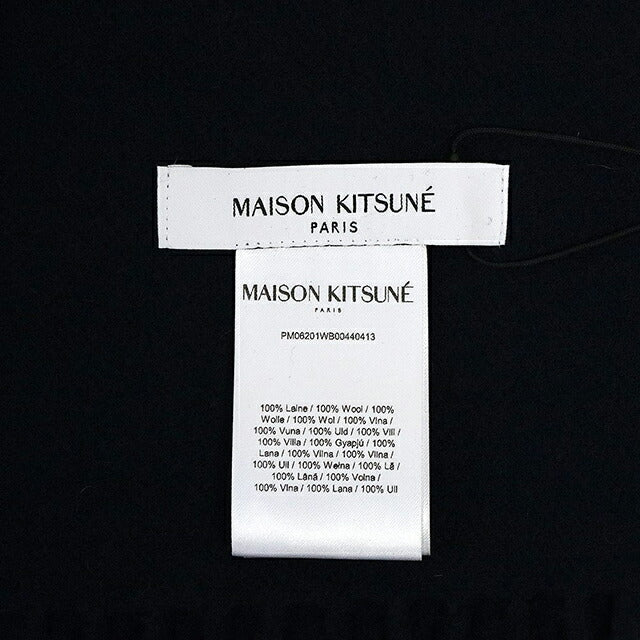 メゾンキツネ MAISON KITSUNE FOX HEAD SCARF マフラー ストール PM06201WB0044-0413 CLASSIC NAVY ユニセックス マフラー WQ00057136
