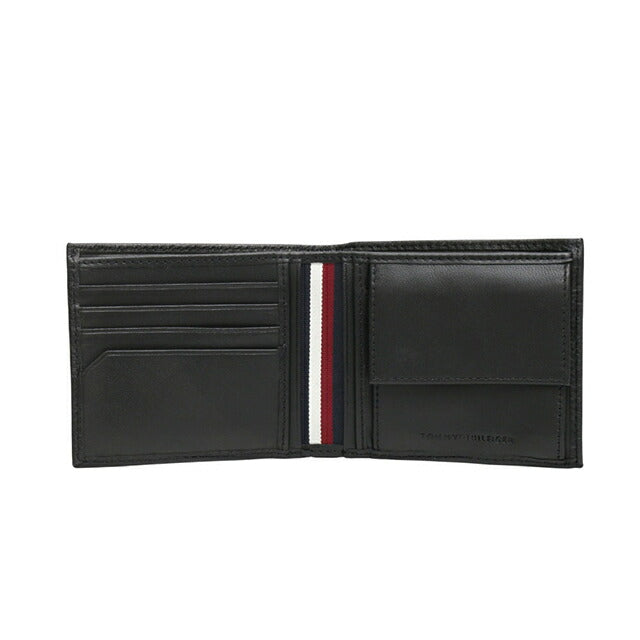 トミーヒルフィガー TOMMY HILFIGER TH PREMIUM CC &amp; COIN 二つ折り財布 AM0AM12762BDS-BLACK メンズ WQ00057145