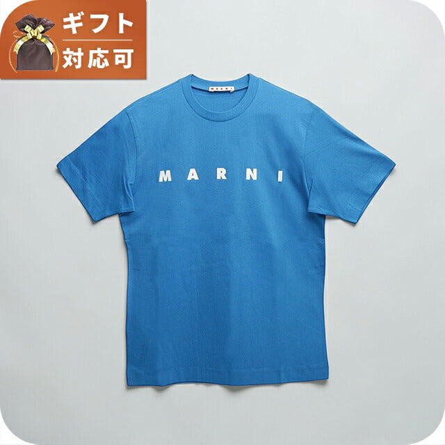 マルニ MARNI Tシャツ ロゴ コットン クルーネックT マルニキッズ MT135U-M002MV-M00RF-0M859-14Y レディース ブルー Tシャツ WQ00057339