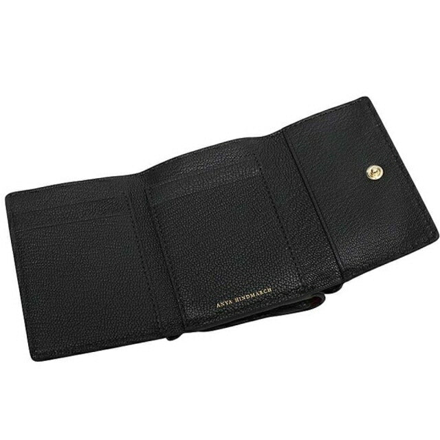 ANYA HINDMARCH Eyes Mini Trifold Wallet Trifold Wallet Trifold Wallet 195645 Unisex Black WQ00057642